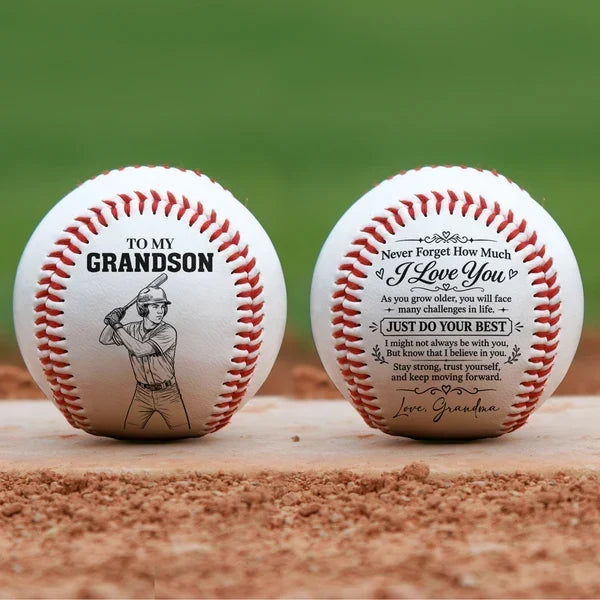 Personalized Baseball Ball with Loving Grandma Message, Creative Keepsake Gift for Grandson and Baseball Fan - 1