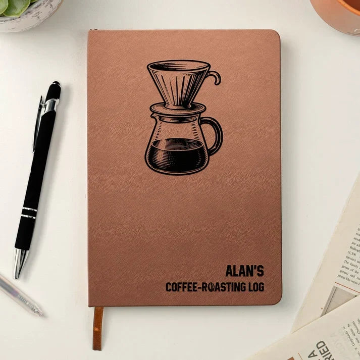 Personalized Coffee-Roasting Leather Journal, Earthy Brewing Keepsake, Creative Gift for a Friend or Dad - 2