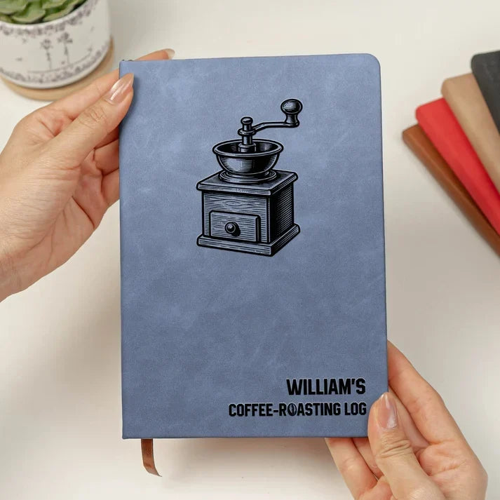 Personalized Coffee-Roasting Leather Journal, Earthy Brewing Keepsake, Creative Gift for a Friend or Dad - 3