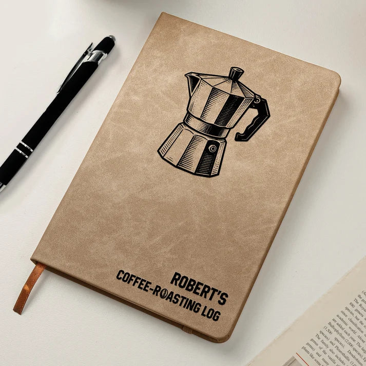 Personalized Coffee-Roasting Leather Journal, Earthy Brewing Keepsake, Creative Gift for a Friend or Dad - 6
