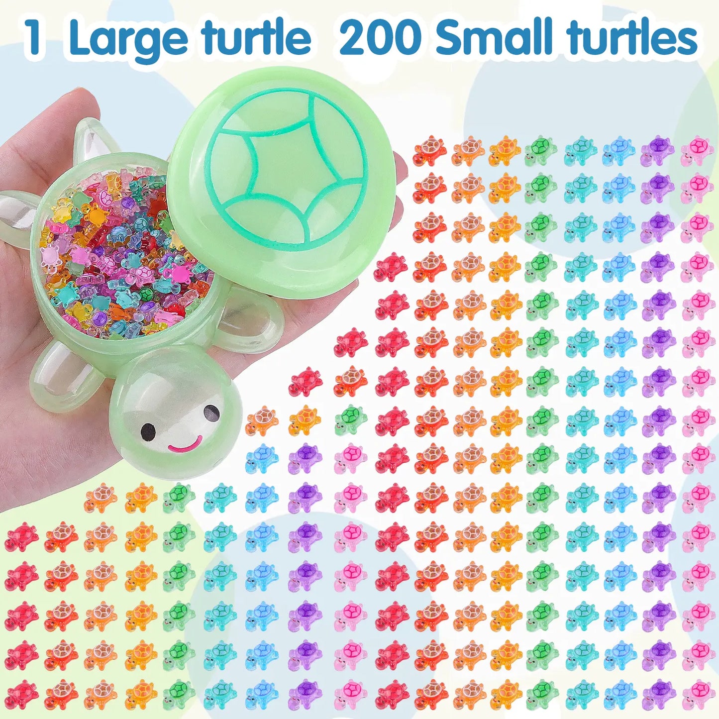 Resin Turtles - 120Pcs Tiny 0.35" Resin Turtles with 1 Pc 4.5" Resin Turtle - Glow in The Dark for Fairy Garden Dollhouse Micro Landscaping  GIft for Kids & Adults For Aquarium