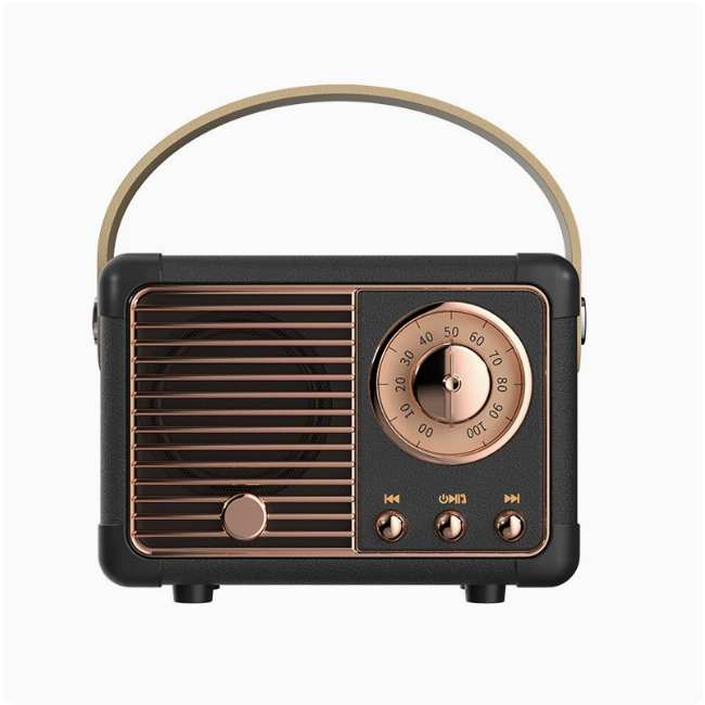 Retro Bluetooth Speaker with Portable Handle, Rechargeable Wireless Mini Speaker