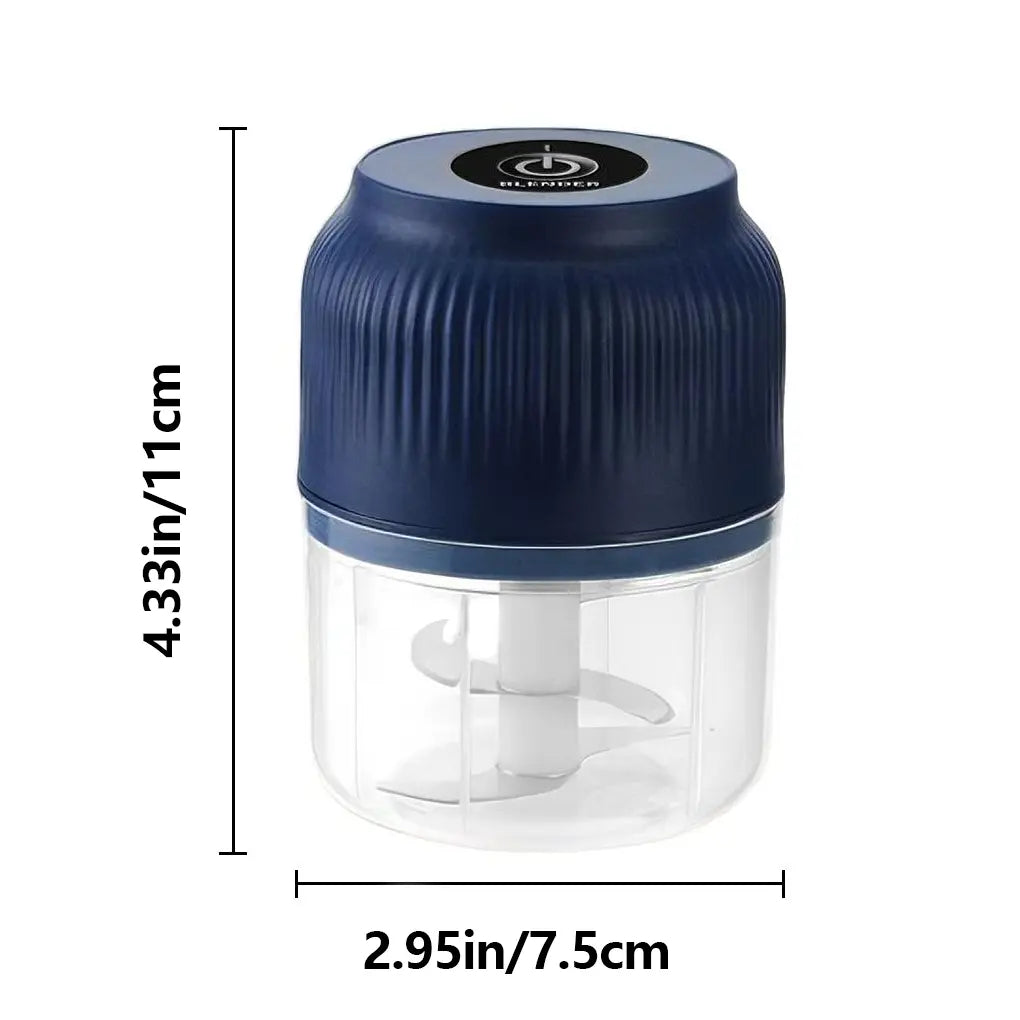Electric Garlic Chopper,  4 Sharp Blades，Portable Veggie Chopper, 300ML Garlic Grinder Masher Onion Chopper, Blender to Vegetable, Cordless Food Processor for Ginger, Chili, Fruit, Meat, Spices, Beans, etc