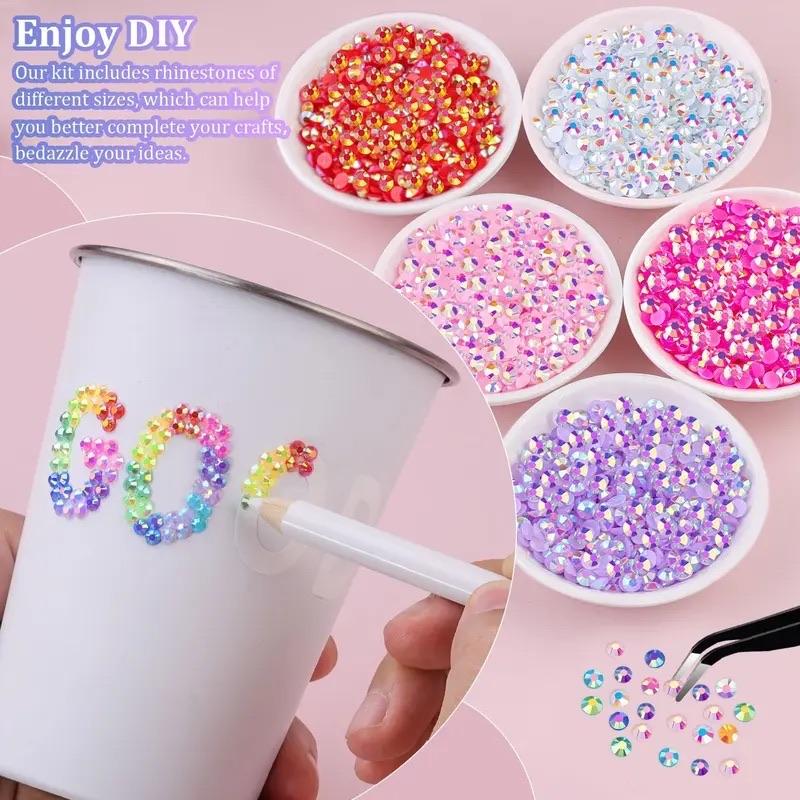 42000Pcs 40Colors 3mm Jelly Flatback Rhinestones Kit for Nail Art, Shoes & DIY Crafts