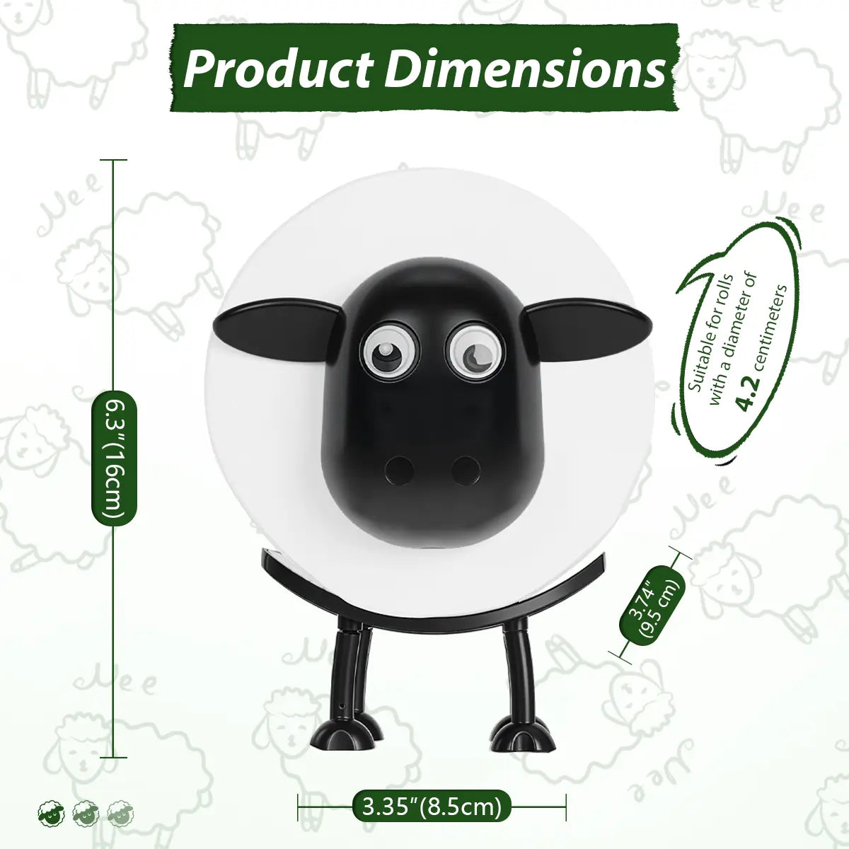 2026 Viral Funny Sheep Tissue Holder 3PCS Set – Cute 3D Printed Toilet Paper & Kitchen Roll Holder, Quirky Home Decor, Must-Have Household Essentials