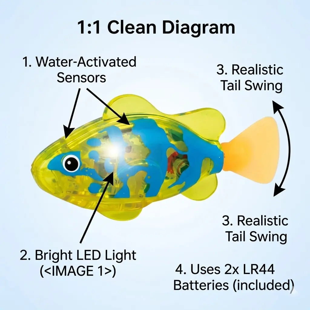 Neon Deep-Sea Disco: Magic Water-Activated Glowing Swimming Fish