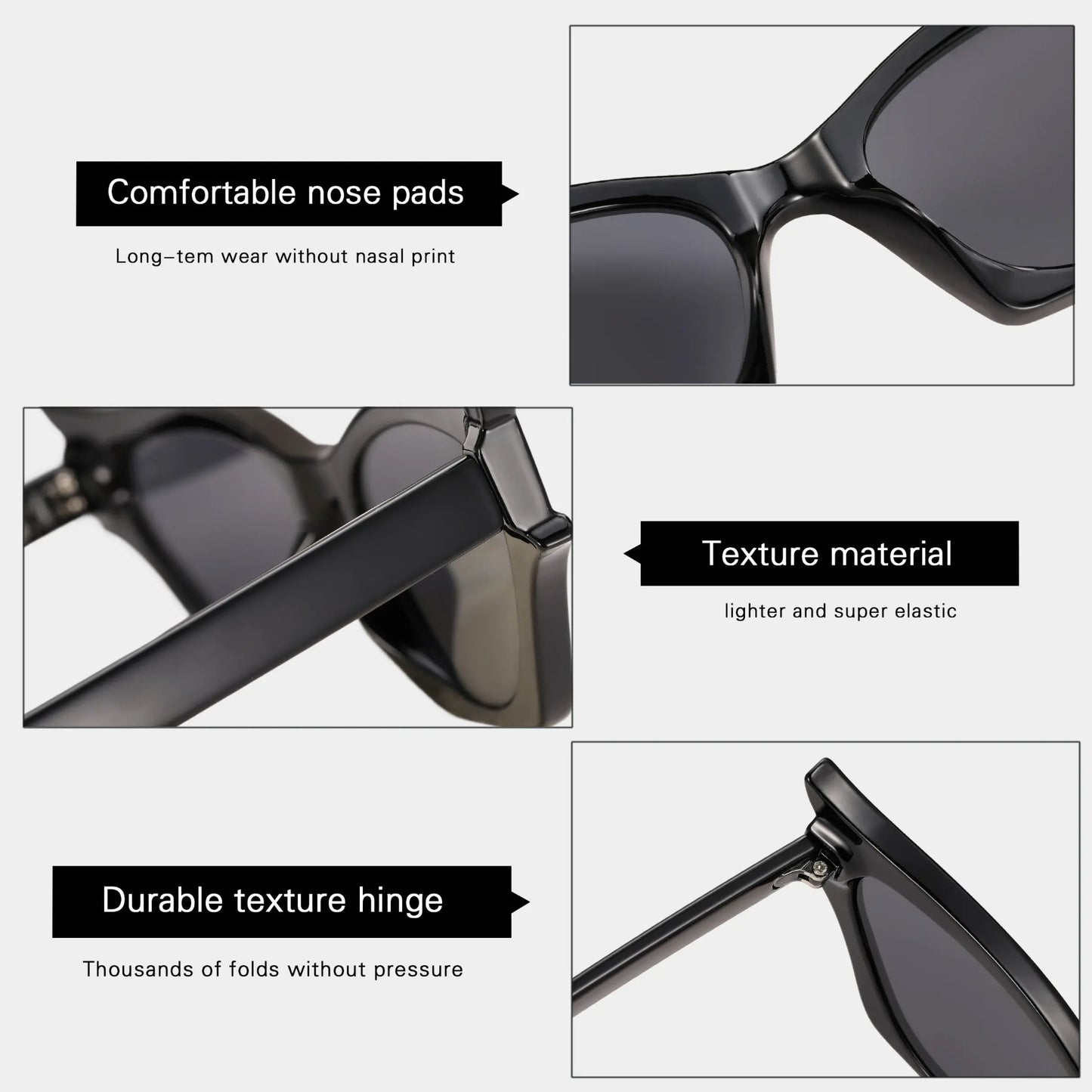 Retro Bat-Wing Cat Eye Sunglasses – Black Statement Shades for Women
