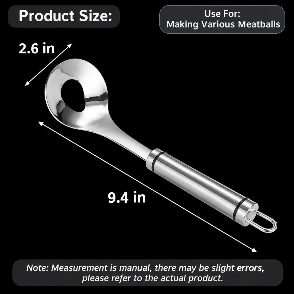 Stainless Steel Meatball Maker Spoon – Non-Stick Extrusion Scoop & Mold for Fish Balls & Shrimp Paste