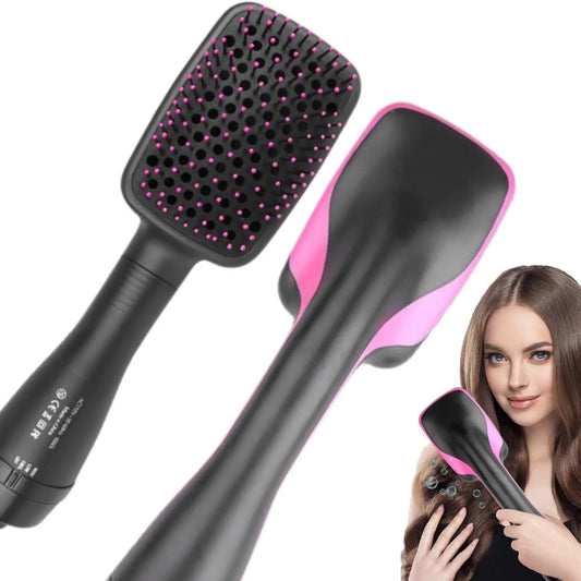 2-in-1 Hair Dryer Brush & Straightener Comb, Multifunctional Hot Air Styler for Fast Drying