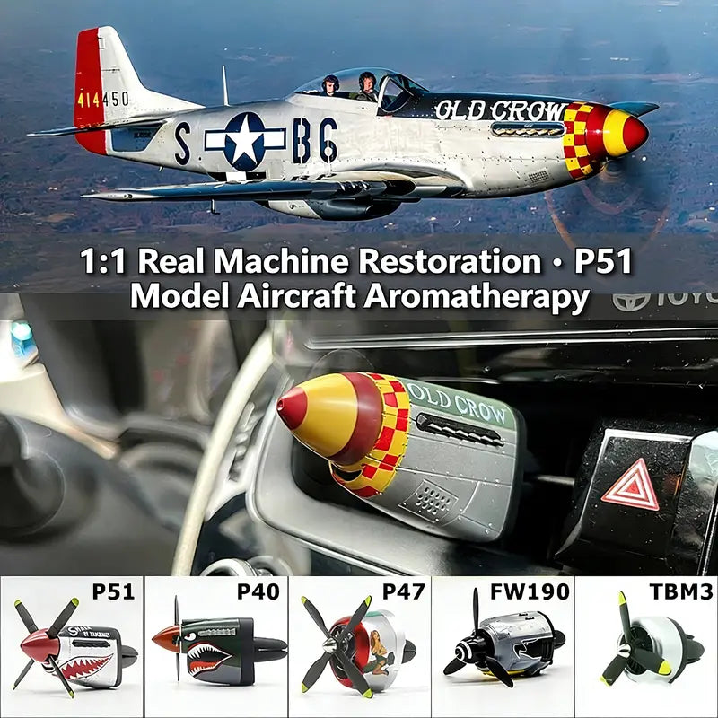 Désodorisant Voiture Avion P-40 Warhawk | Clip de ventilation Vintage Avion de Chasse pour Hommes