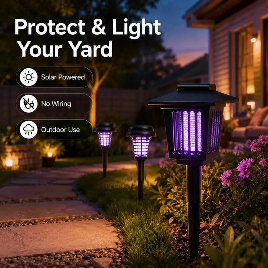 Solar Mosquito Zapper Path Light – 2-in-1 Solar UV Bug Killer & Outdoor Garden Landscape Lamp, Waterproof Yard Stake Light