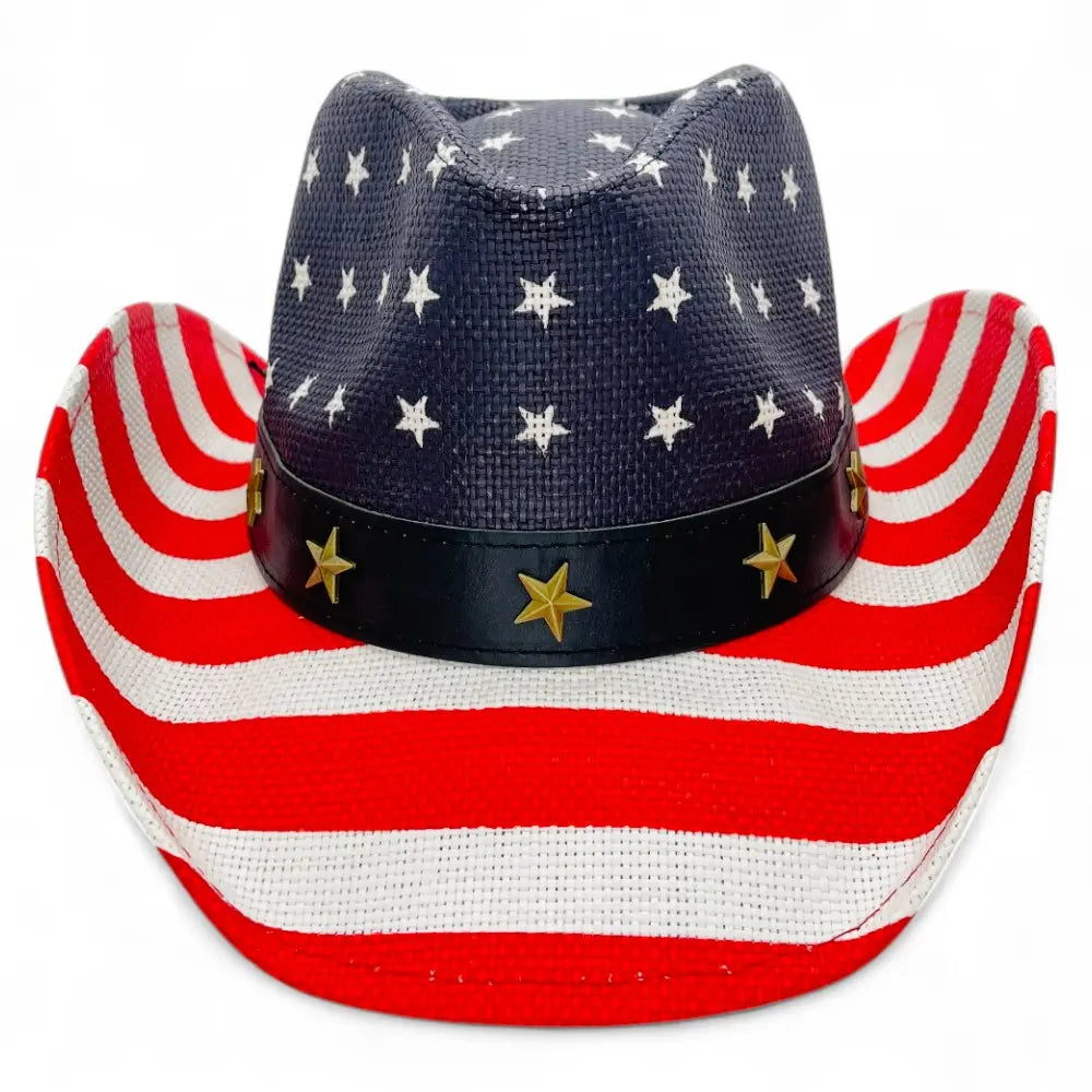 "American Flag" Western Cowboy Hat, Mult-Styles, Hard Shell, American Flag, UV Protection, Unisex