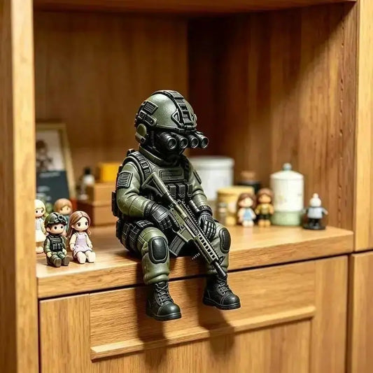 Mini Hardcore Tactical Special Forces Figure – Night Vision Military Desk Decor