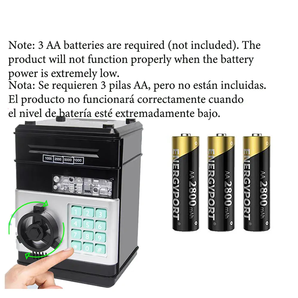 Digital Piggy Bank with Password Code Lock - ABS Mini ATM Safe, Electronic Coin Money Savings Box Toy for 3-12 Year Old Boys Girls, Cool Gifts for Kids for Christmas Birthdays