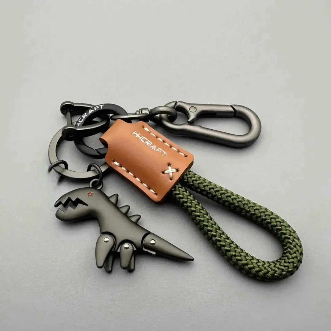 Leather-Mix Woven Rope Metal Charm Universal Car Key Chain - Bag Accessory, Sports & Outdoor Car Accessory, Handbag Pendant Small Gift, Car Key Chains, Universal Keychain