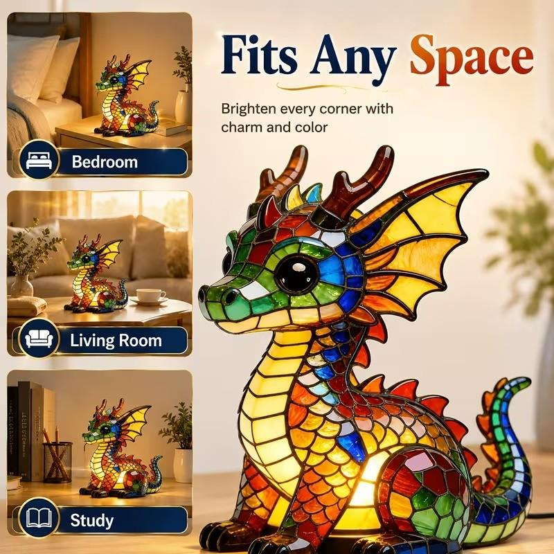 LED Lucky Dragon Resin Night Light – USB Ambiance Desk Lamp