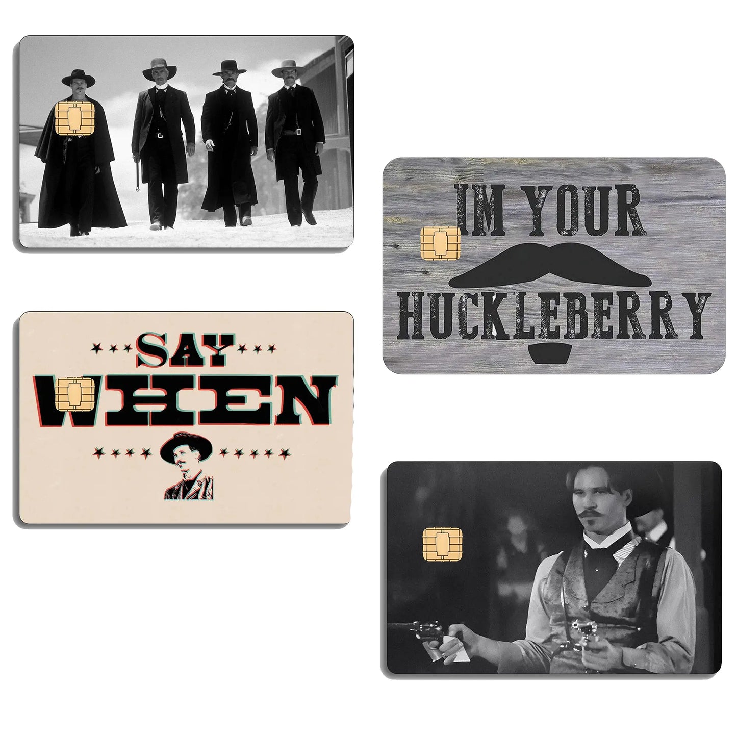 Tombstone Card Skin, I'm Your Huckleberry Say When Card Sticker, Doc Holliday Premium Matte Vinyl Stickers