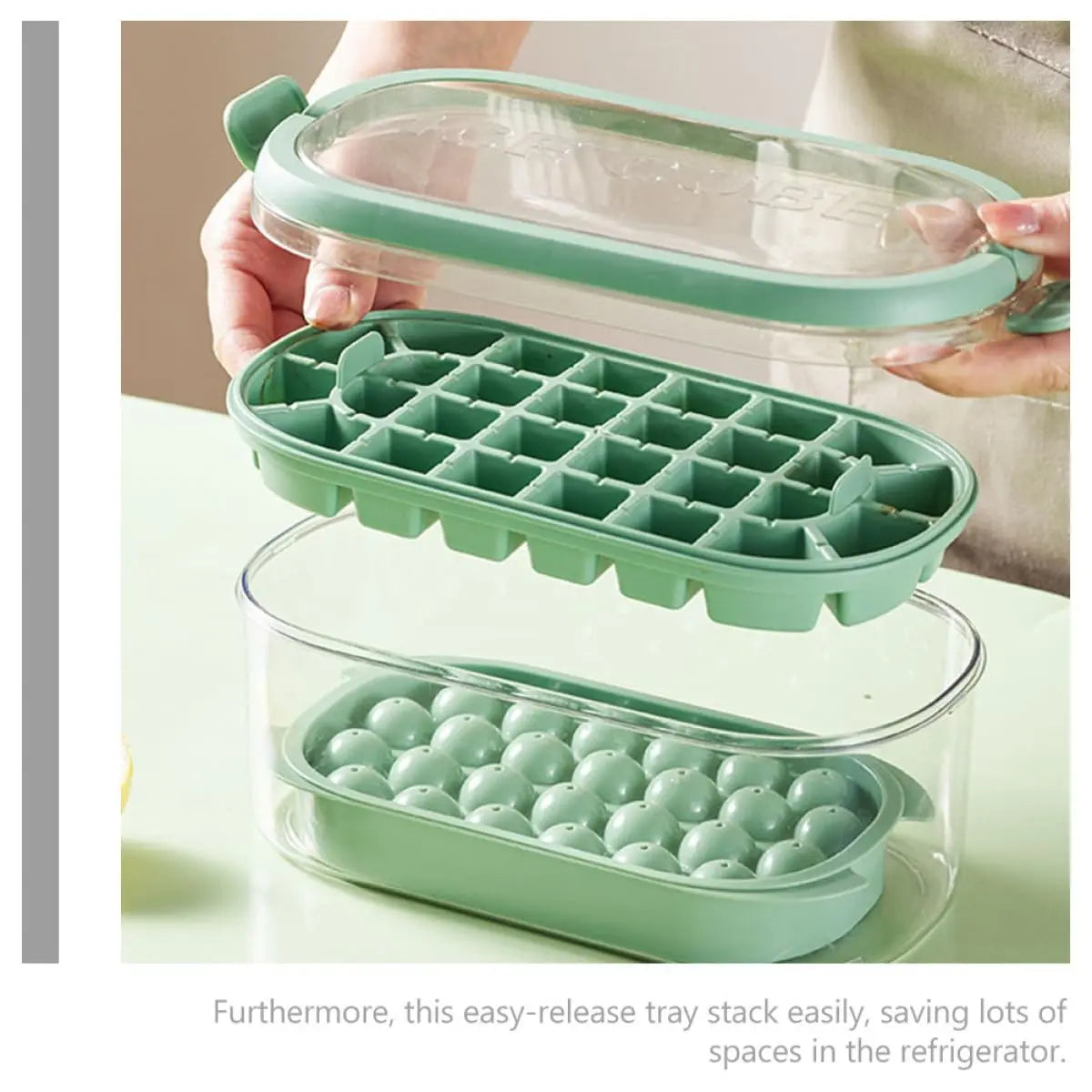 54-Cavity Silicone Ice Cube & Sphere Ball Mold Set with Lid - Easy-Release Freezer Tray