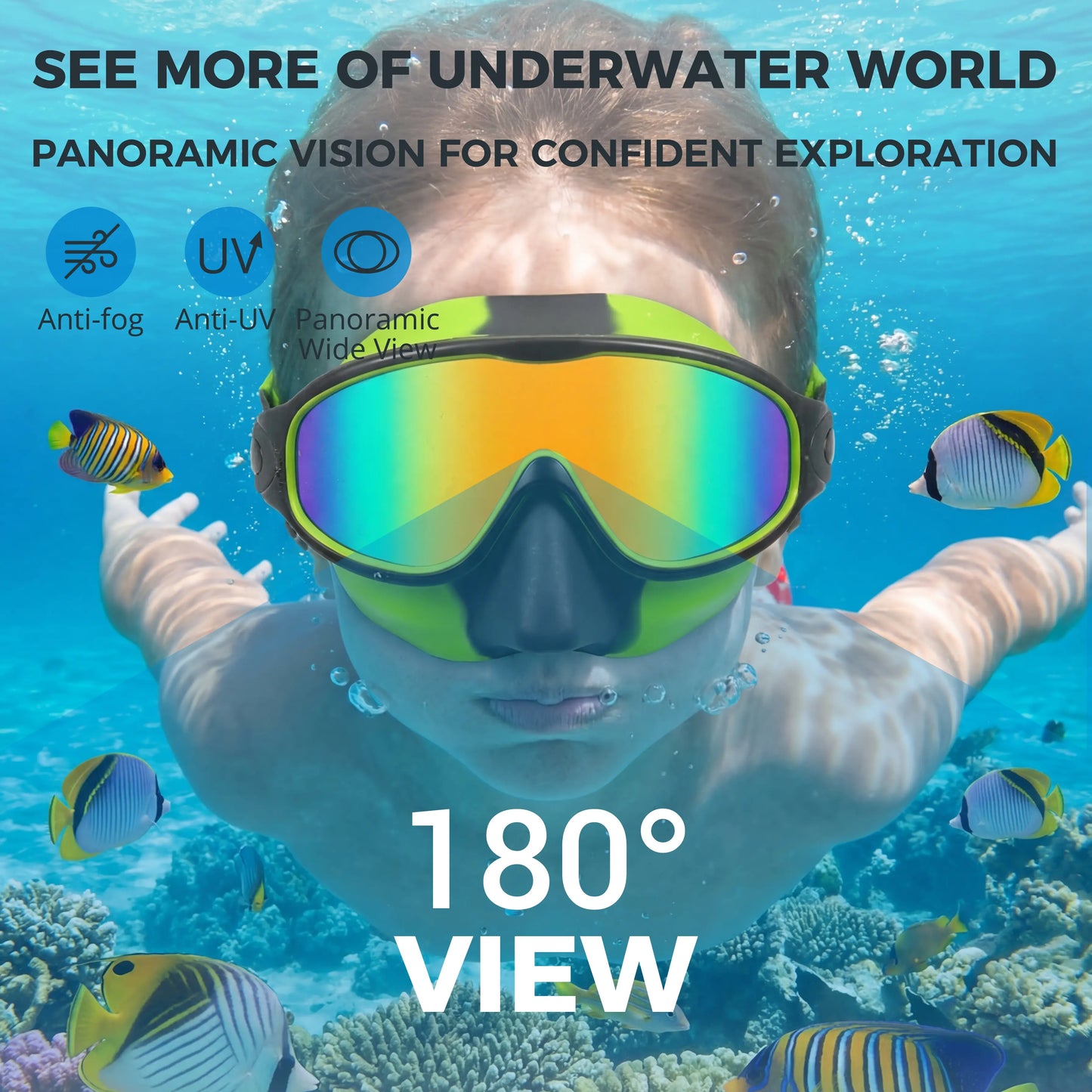 Swim Goggles 2 Pack – Nose-Cover Design for Kids