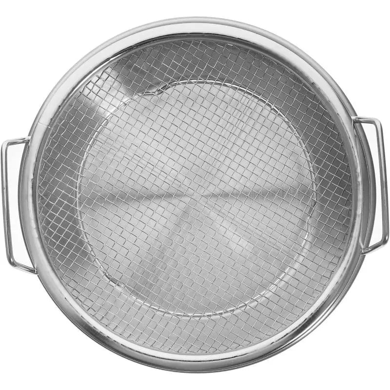 Stainless Steel Heavy-Duty Frying & Oil-Draining Rack with Tray - Foldable Round Metal Mesh Basket, Kitchen Gadgets, Oil-Draining Plate, Frying-Resistant, Vegetable-Washing Compatible, Dishwasher-Safe (Fits Multiple Models)