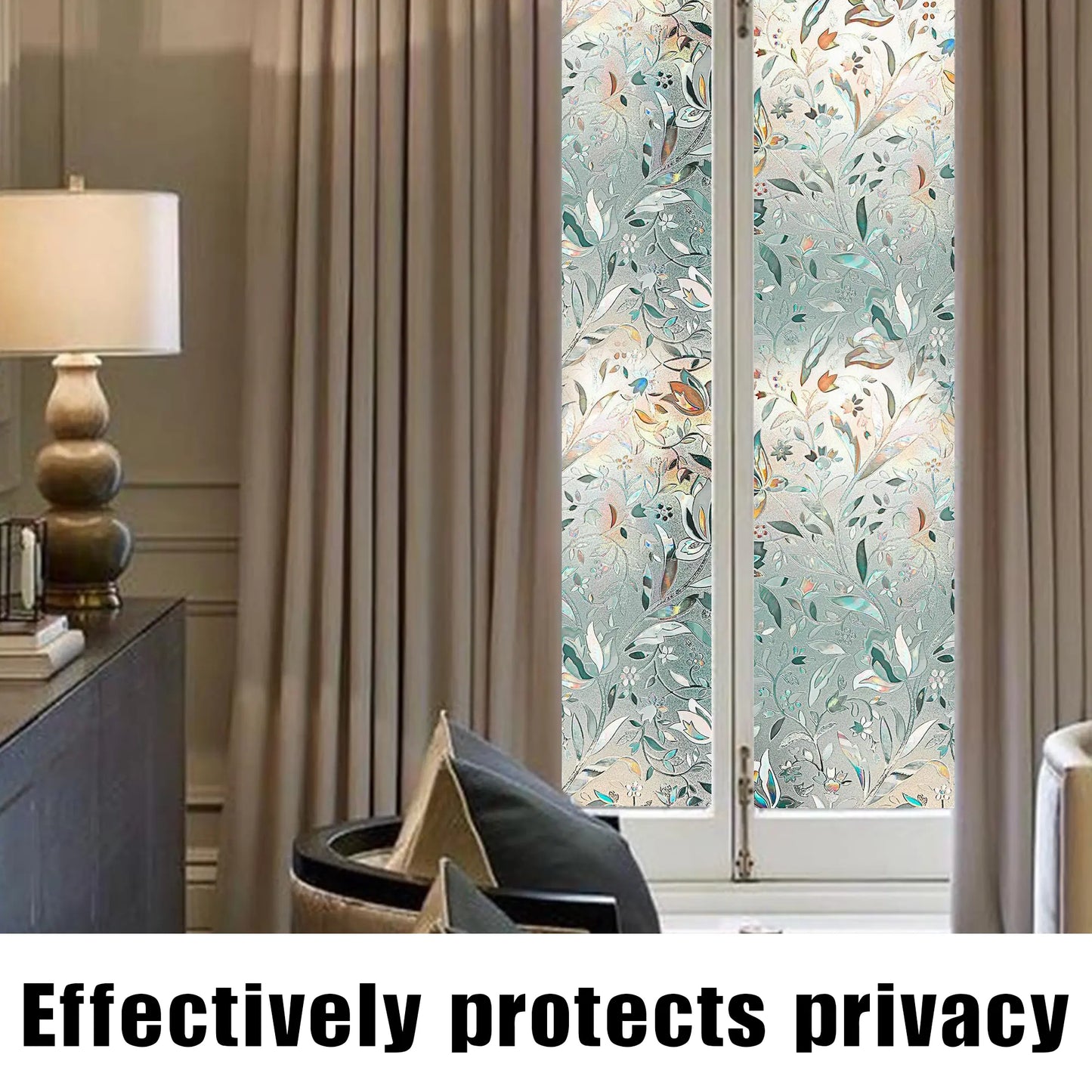 Static Cling Window Privacy Film – Removable UV Blocker & Reflective Mirror Tint for Glass Doors