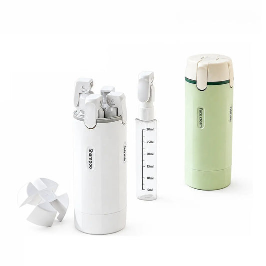 4-in-1 Travel Toiletry Dispenser Bottle – Leakproof Refillable Travel Container