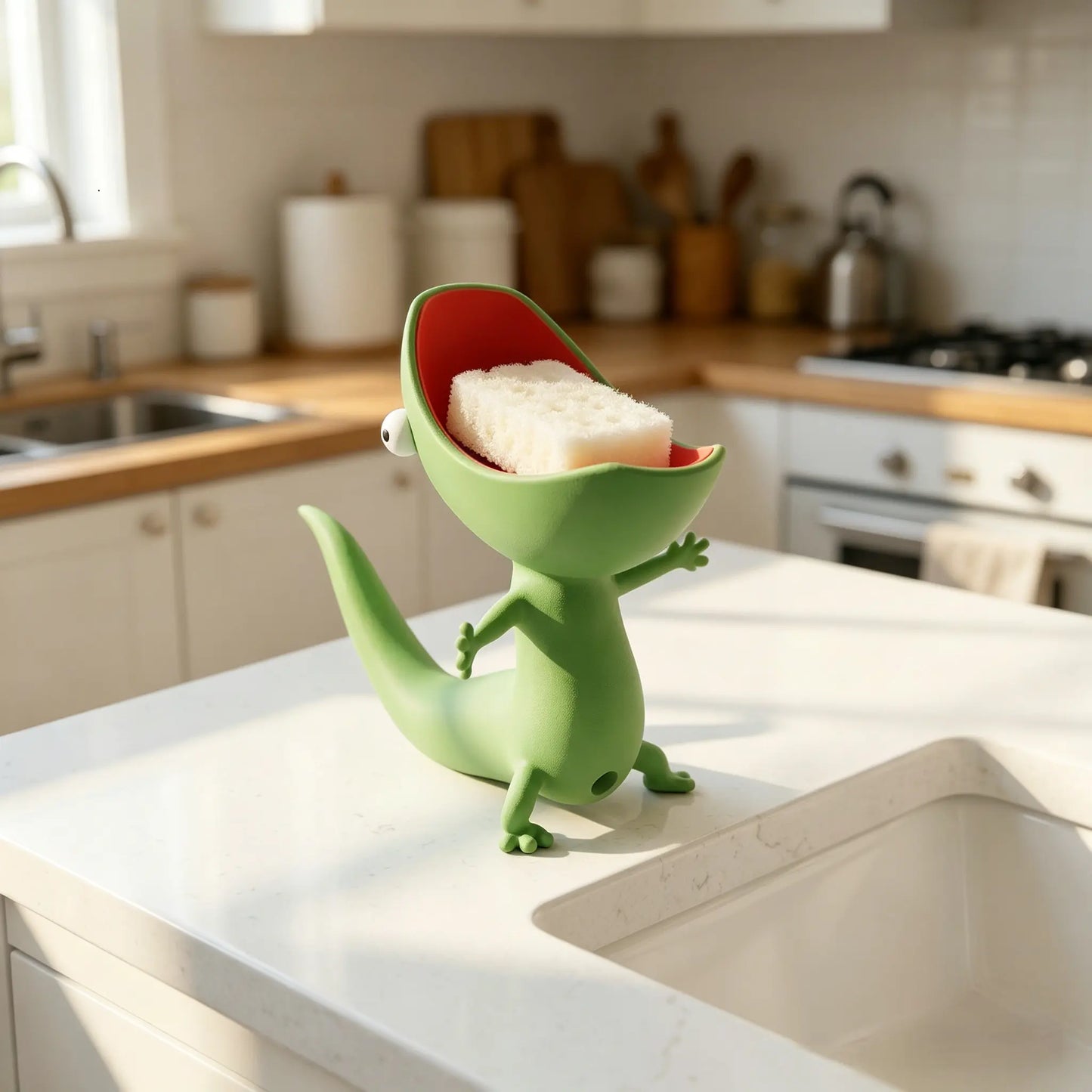 Cute Lizard Soap Holder – Multifunctional Sponge, Jewelry & Key Holder for Bathroom and Kitchen