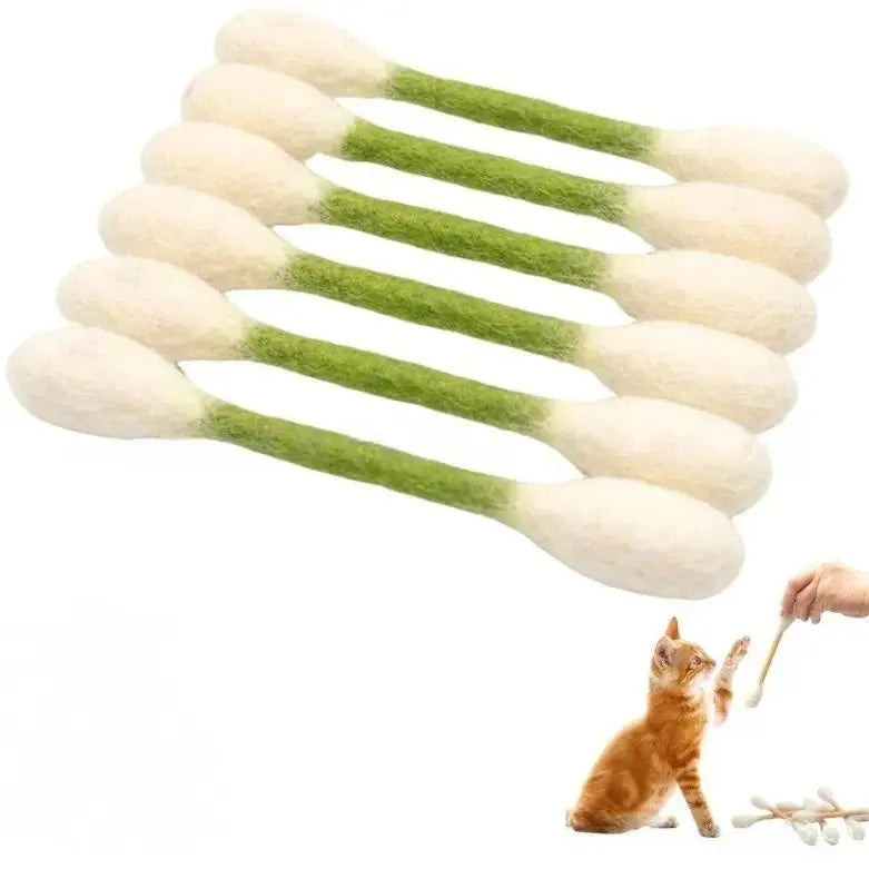 Giant Cotton Swab Cat Chew Toys for Teething and Interactive Play