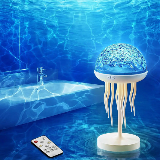Jellyfish Aurora Projector Lamp – 7-Color Ocean Wave Night Light with Remote & Dimmable Ambient Lighting