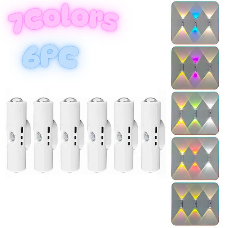 Smart LED Motion Sensor Magnetic Wall Lamp – Dimmable RGB USB Rechargeable Night Light