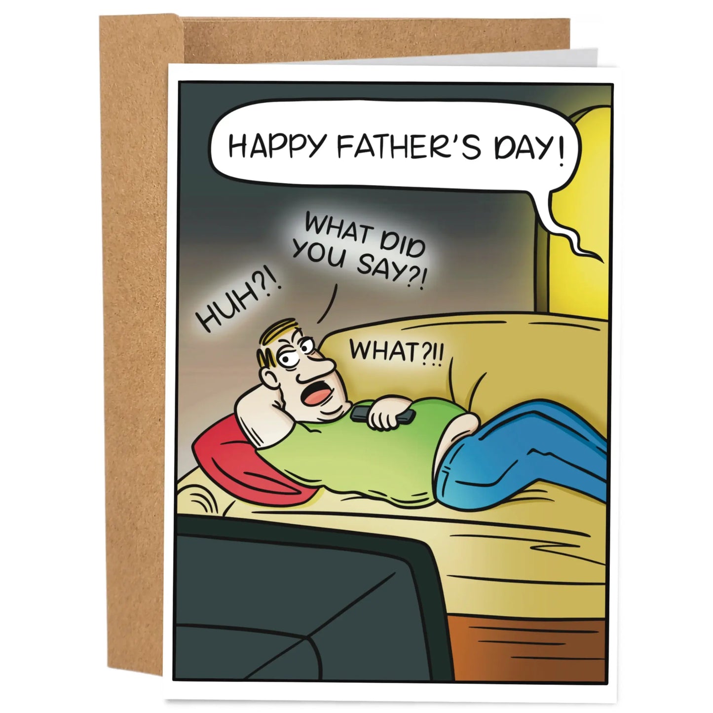 Funny Father's Day Card - 5x7 Inch Hand-Drawn Greeting Card with Envelope