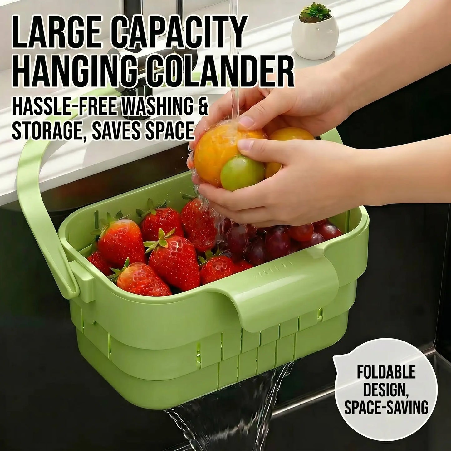 Foldable Hanging Kitchen Sink Strainer - Anti-Clog Drain Basket for Food Waste