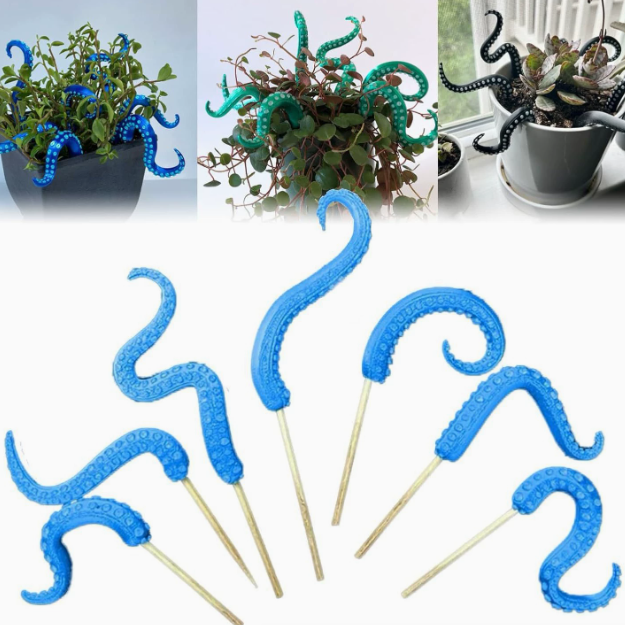 Octopus Tentacle Plant Stakes – Spooky Resin Garden Decor for Halloween & Indoor Plants