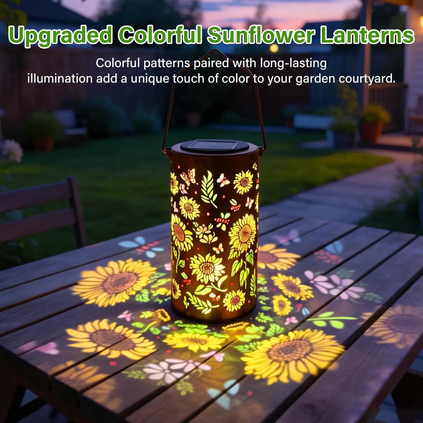Colorful Sunflower Solar Lantern for Outdoor Garden Decor
