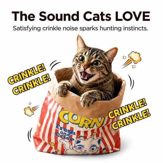 Double-Layer Kraft Paper Cat Crinkle Bag Tunnel & Hideout (29.5" x 13.8")