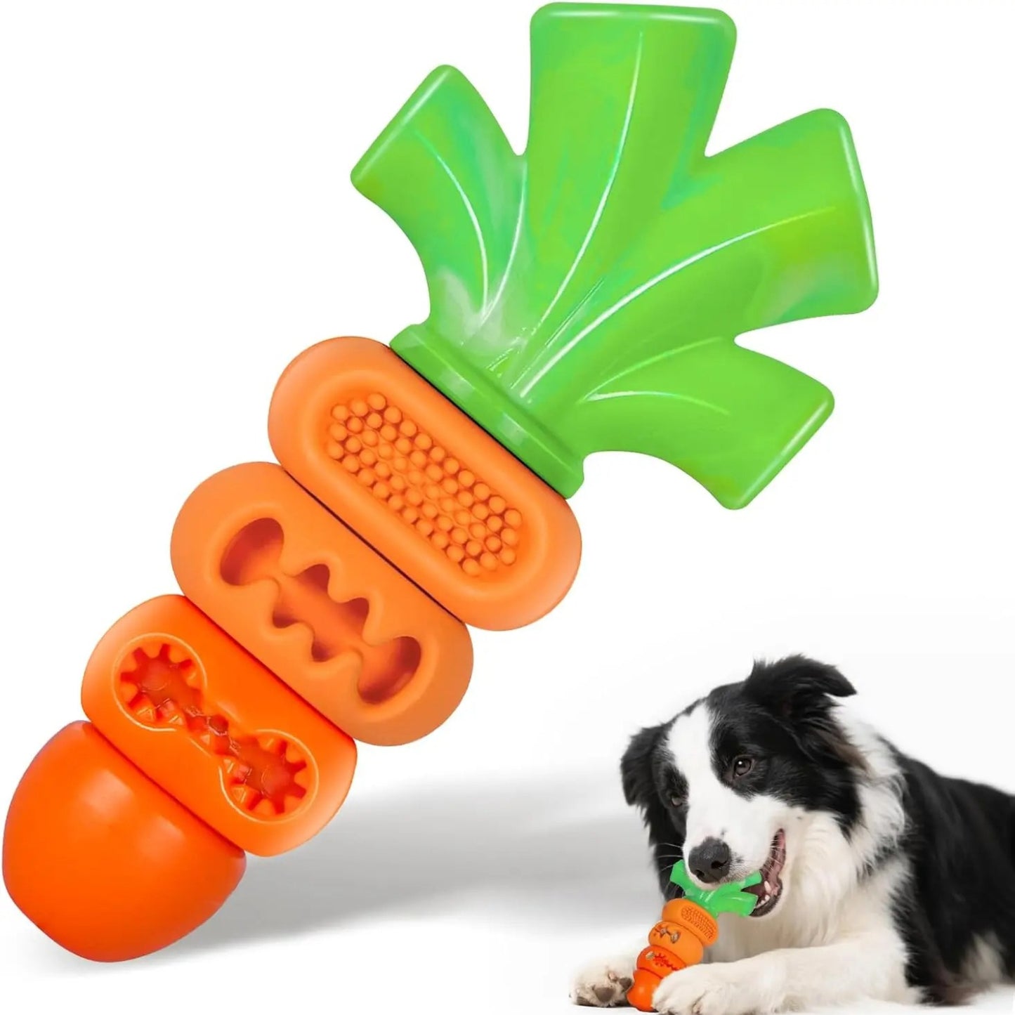 Carrot Dog Chew Toy – Durable Interactive Dental Toy for Aggressive Chewers, Teeth Cleaning & Mental Stimulation