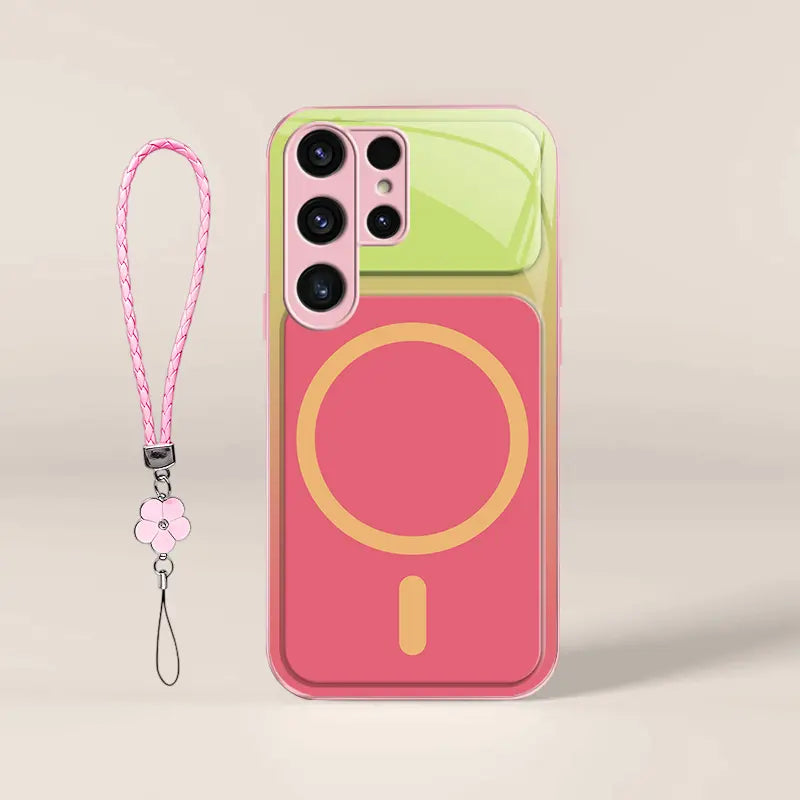 Dopamine Color Block Magnetic Phone Case for Samsung Galaxy S26 Ultra – Full Camera Protection & Shockproof Cover