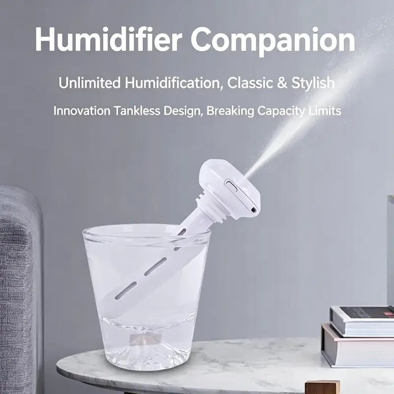 Portable Umbrella Mini USB Mist Humidifier with Warm Night Light for Home, Bedroom & Car