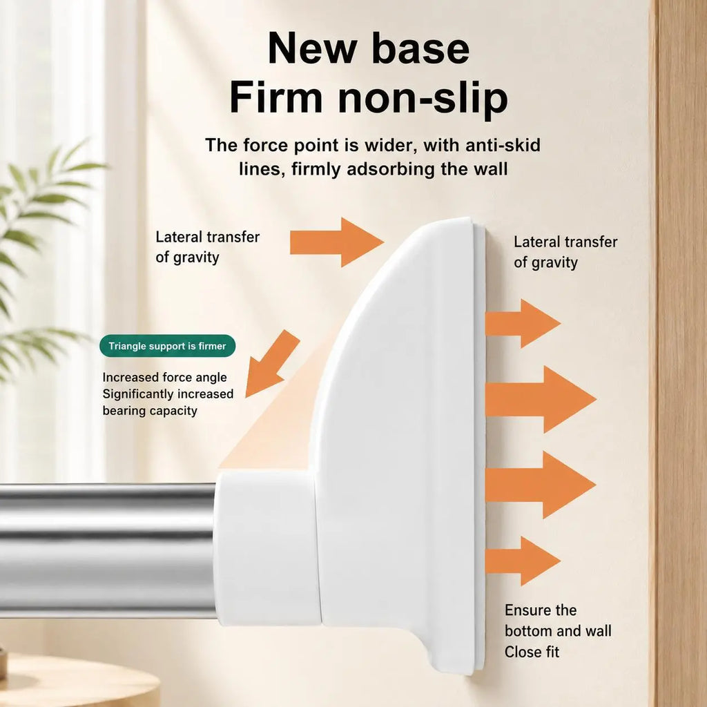 Punch-Free Adjustable Telescopic Tension Rod for Closet & Laundry Organization