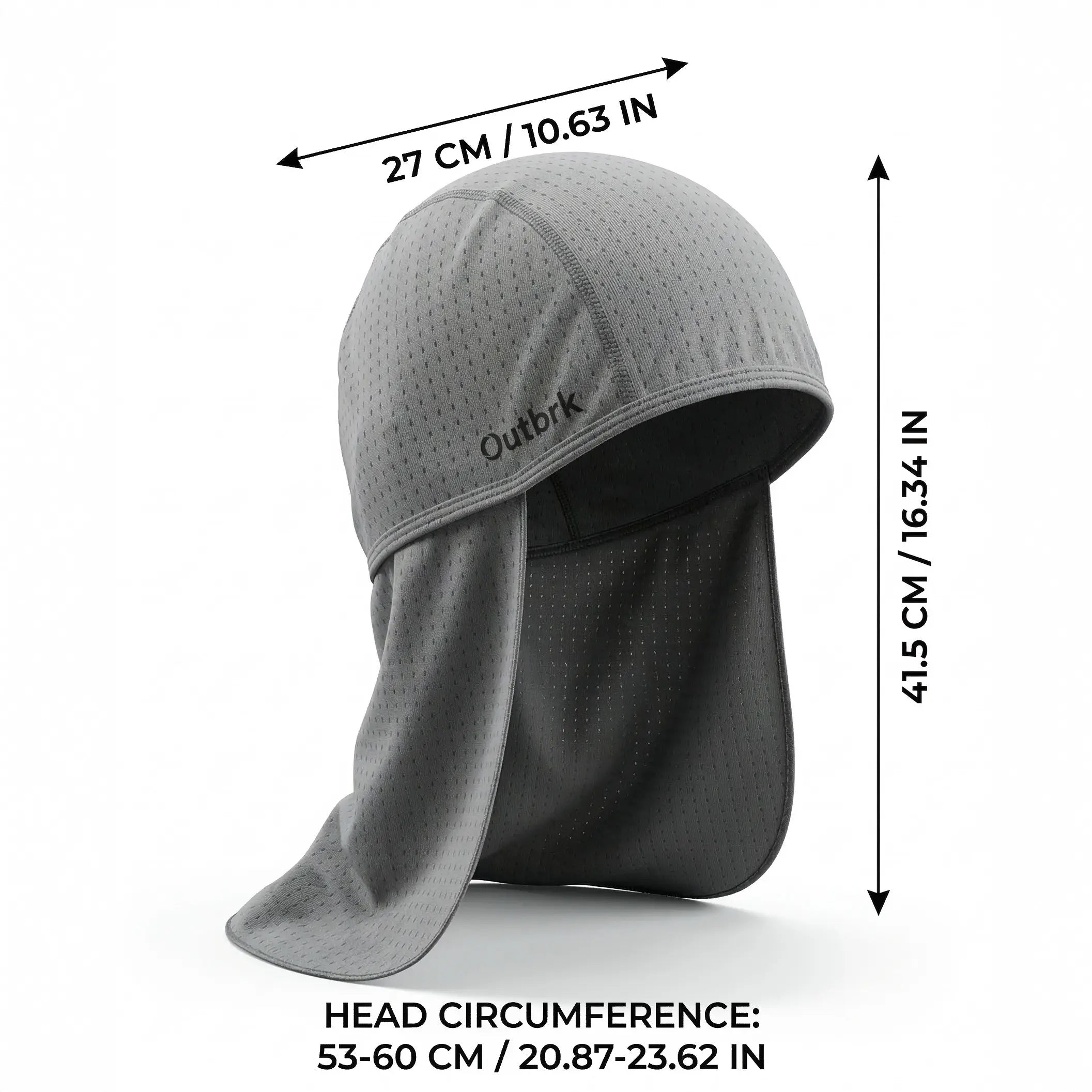 Quick-Dry Cooling Skull Cap with Neck Shade, Sweat-Wicking Sun Protection Headwear for Fishing, Hiking & Outdoor Work