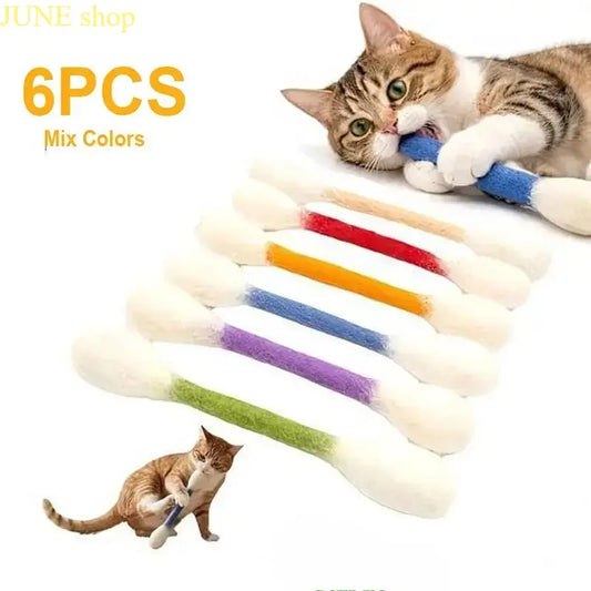 Giant Cotton Swab Cat Chew Toys for Teething and Interactive Play
