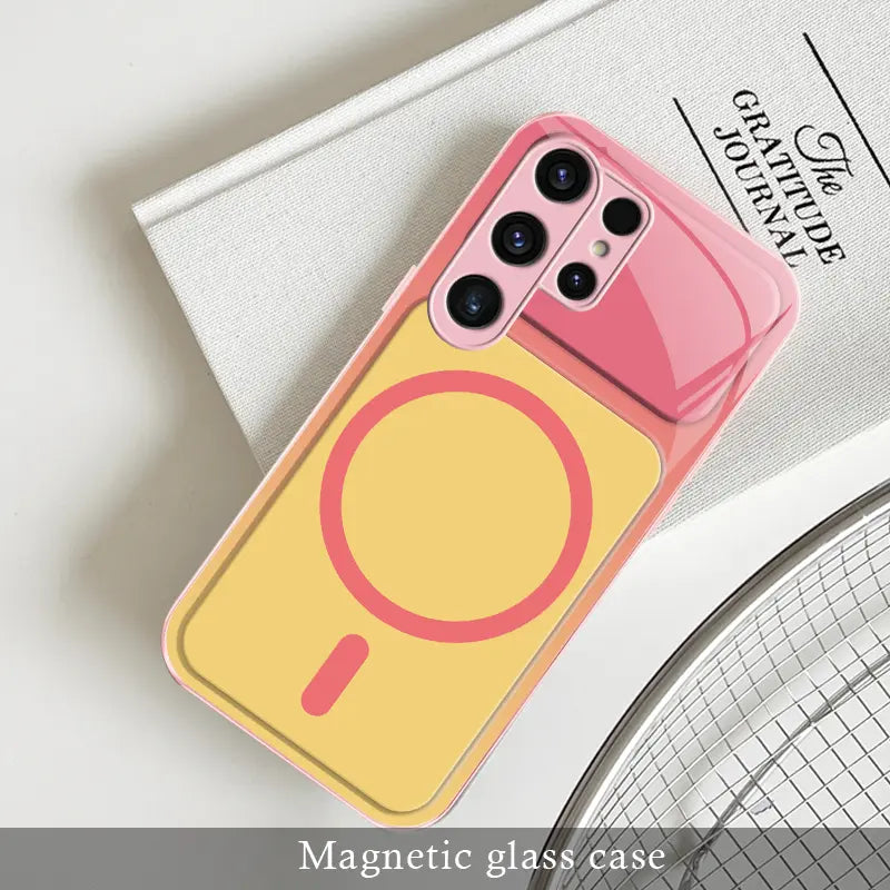 Dopamine Color Block Magnetic Phone Case for Samsung Galaxy S26 Ultra – Full Camera Protection & Shockproof Cover
