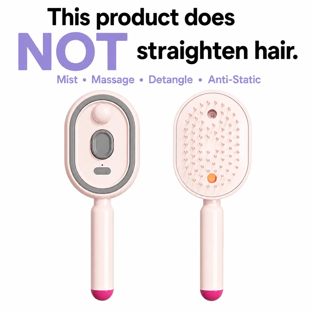 Electric Spray Air Cushion Massage Comb – Self-Cleaning Anti-Static Hair Brush