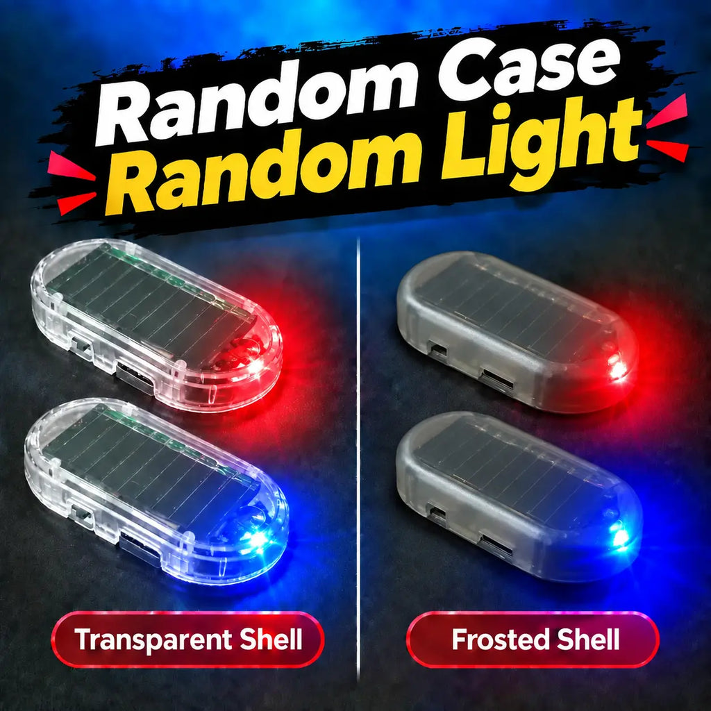 Solar Powered Fake Car Alarm Light – Auto Sensor Simulated LED Security Flashing Lamp