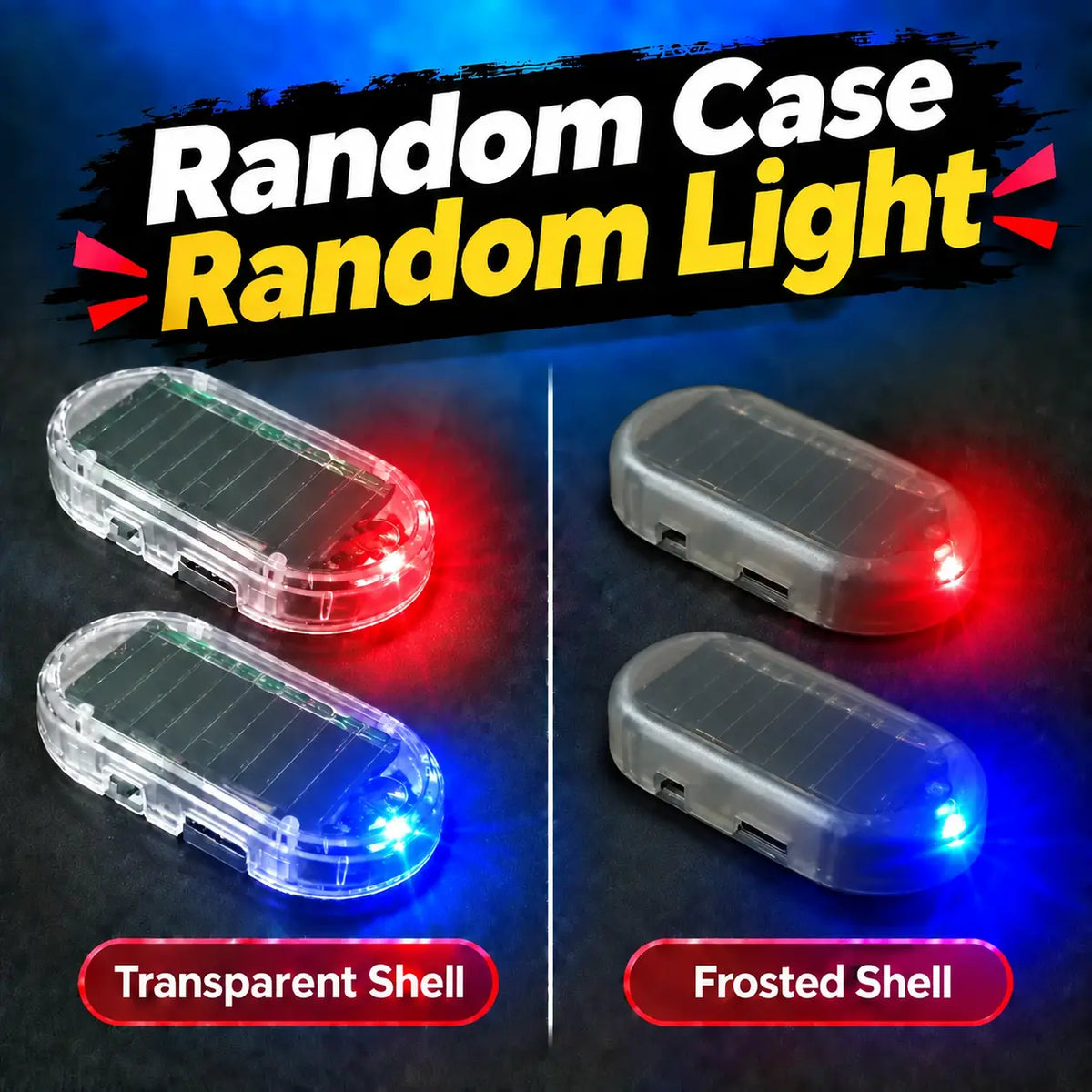 Solar Powered Fake Car Alarm Light – Auto Sensor Simulated LED Security Flashing Lamp