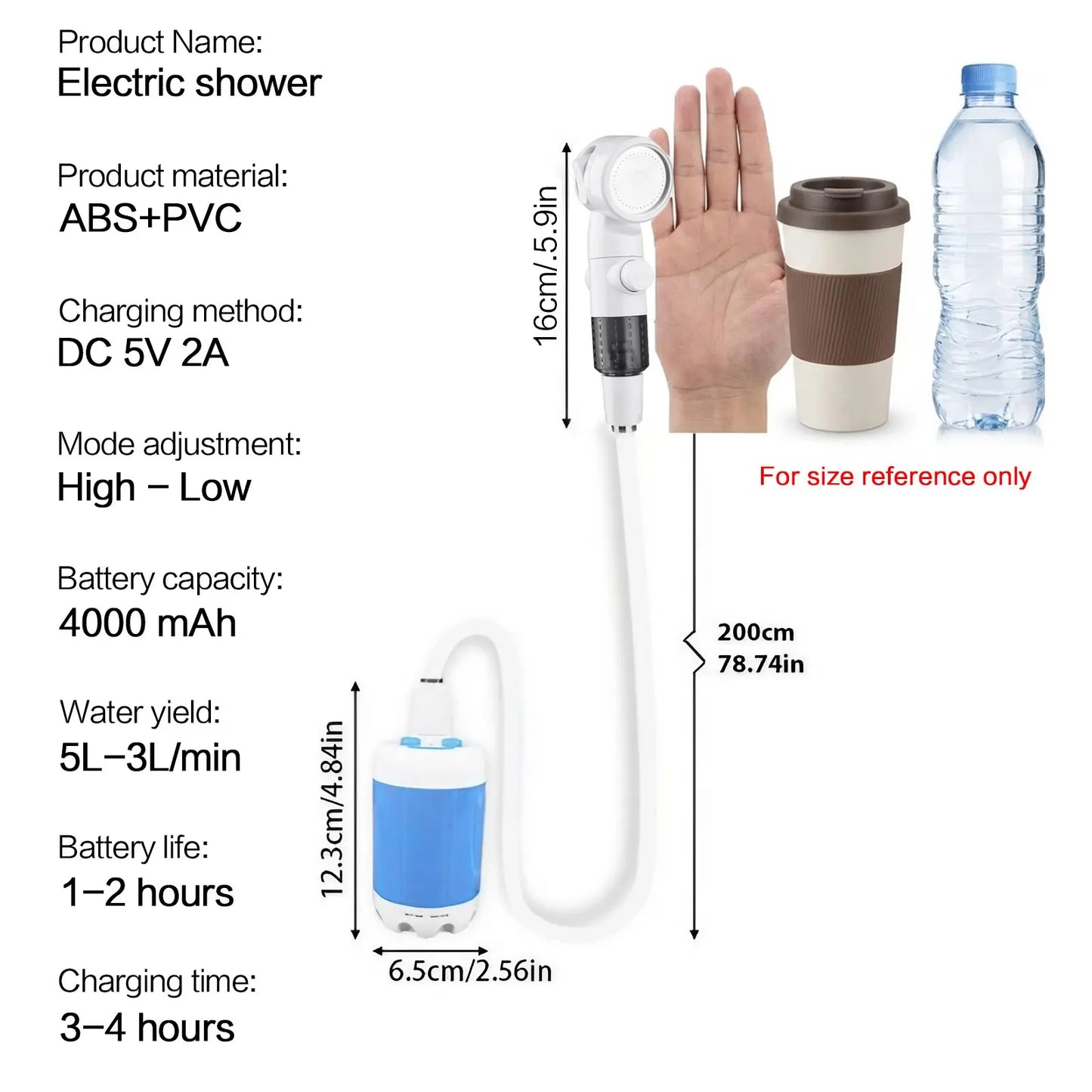 Rechargeable Portable Camping Shower Kit – Outdoor Shower Pump for Travel, Pets & Garden