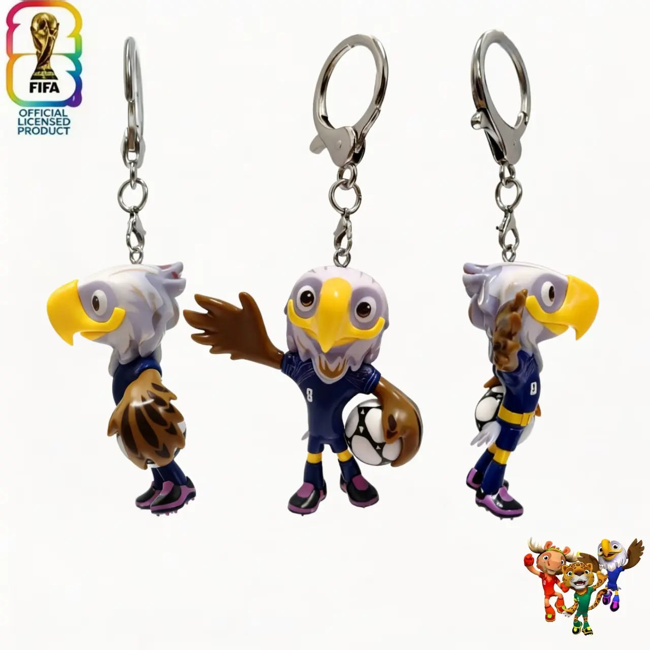 FIFA 2026 World Cup Mascot Keychain Set | Official Licensed | Car Key Accessory