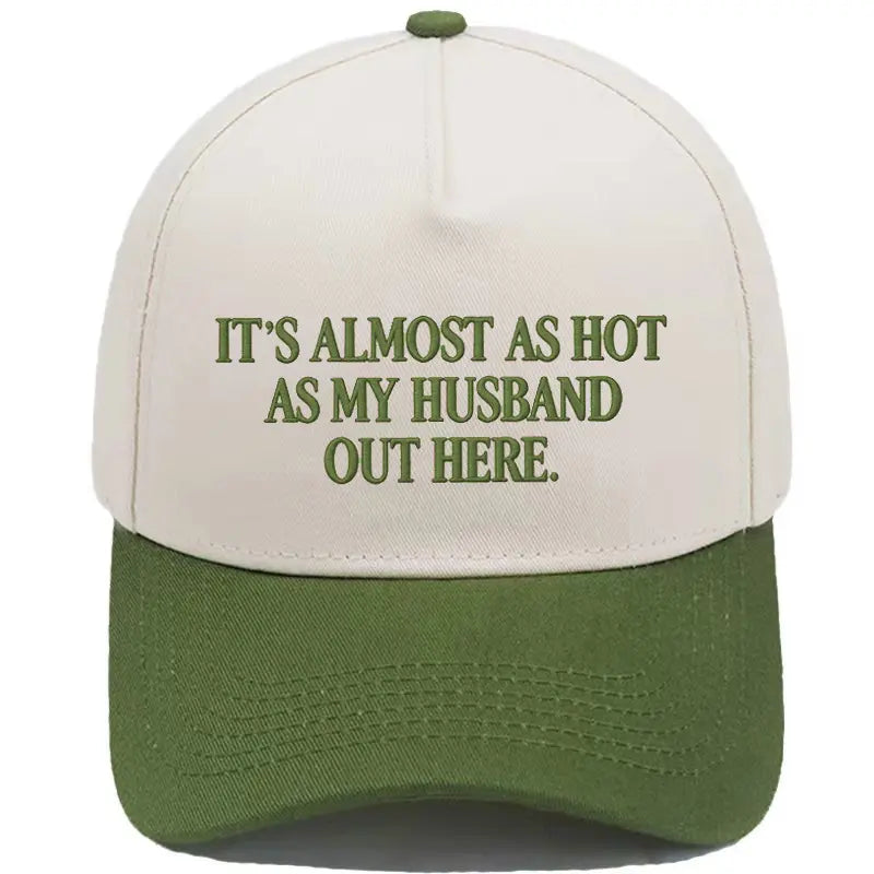 Funny "Almost As Hot As My Husband" Hat – Retro Two-Tone Snapback Cap