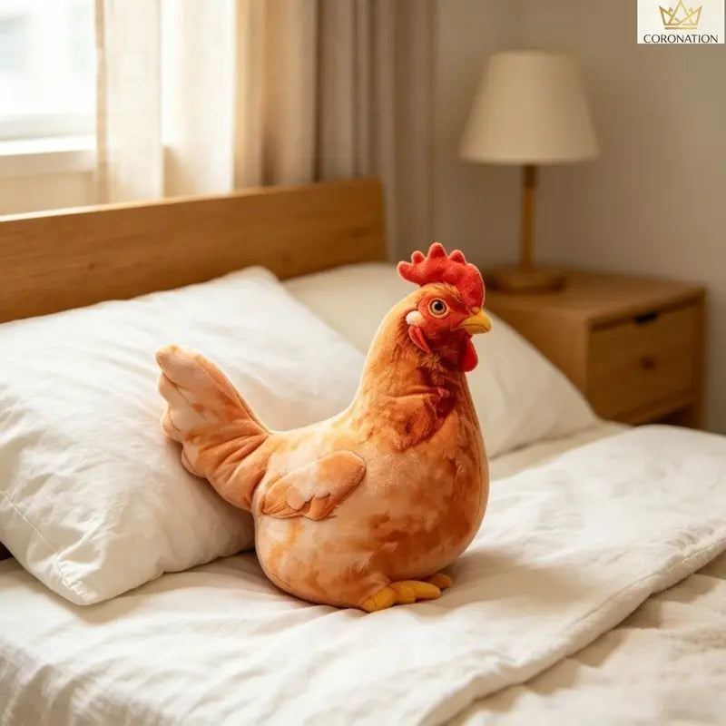 Cute Chicken-Shaped Plush Pillow – Realistic Hen Stuffed Animal & Home Decor Cushion