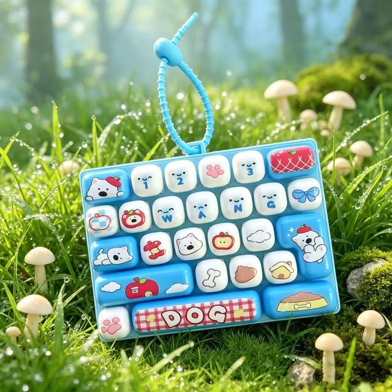 26-Key Mini Fidget Keyboard Keychain – Portable Sensory Stress Relief Toy & Cute Backpack Accessory
